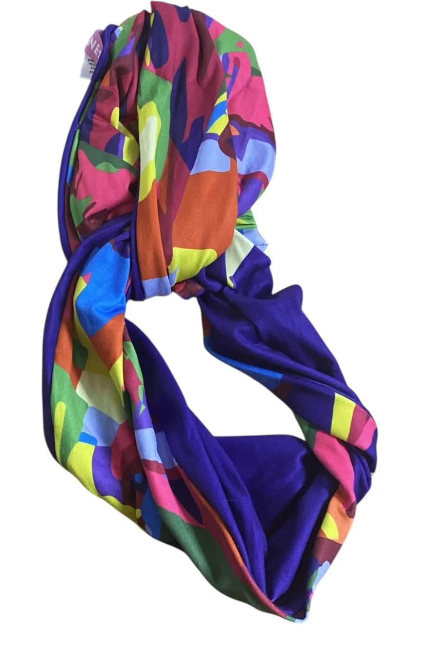 Sassy Jones Print Multicolor Turban Headband Reversible Abstract